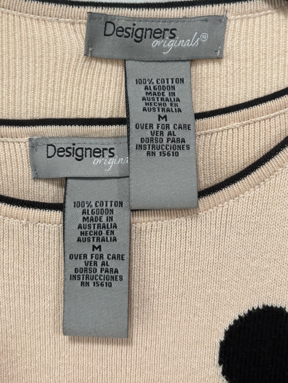 Designers Originals Cream and Black Polka Dot Cardigan & Shell Set Medium - Picture 2 of 11